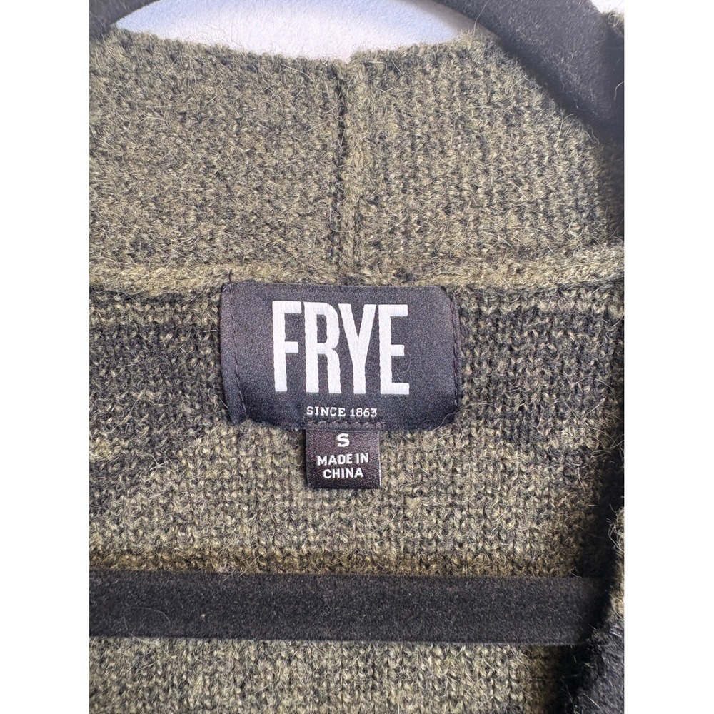 Frye Womens Southwestern Geometric Open Front Cardigan Olive Green Size S - Picture 8 of 12